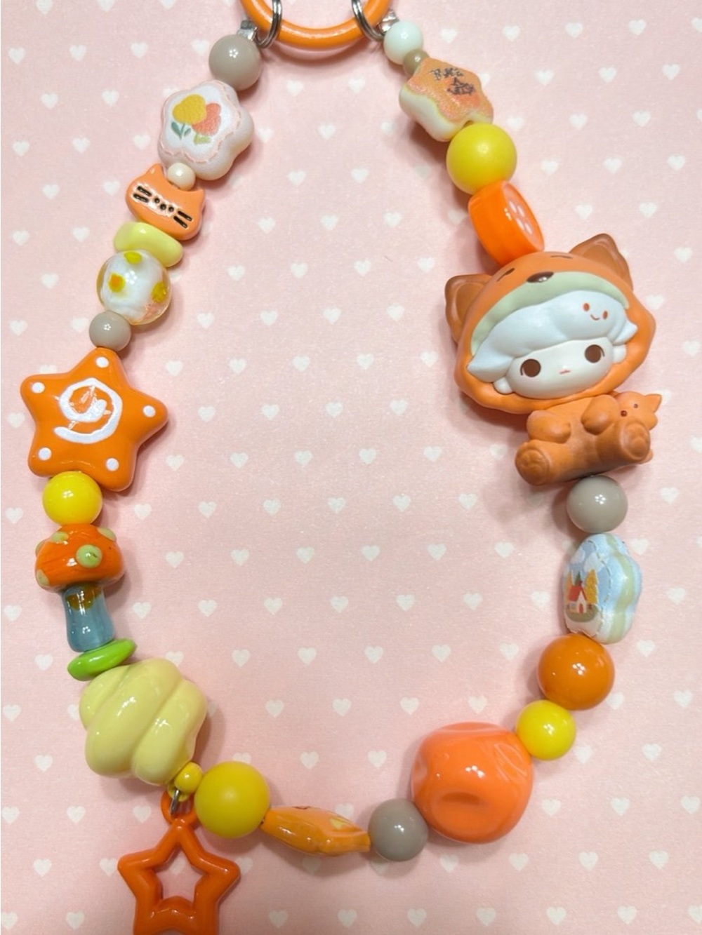 Orange Fox Beaded Pacifier/Teether Clip - Cute Child Accessory